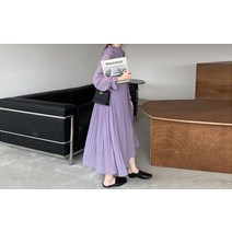 Pleats loose chiffon long dress s139131