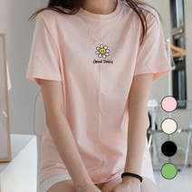 험블스튜디오 굿데이지 프린팅 여름코디 코튼 여자반팔티