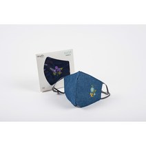미도규방 4계절 숨쉬기 편한 전통 꽃자수 빨아쓰는 재사용 가능 패션 웨딩 한복 3D 대마면 꽃자수 마스크, 검정색