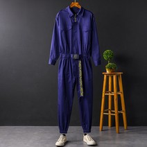 빅사이즈 점프수트 구제샵 블루 자수 밴딩 보세 멜빵 바지 편집샵 캐주얼 아메카지 브랜드 구제 사이트