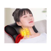 온열 목 마사지기 베개 허리 종아리 승모근 안마기, 경추 마사지 베개-자수 없음