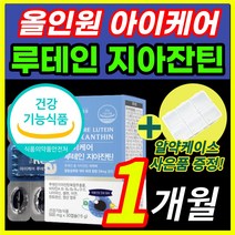 간편한 알 작은 올인원 루테인 지아잔틴 루태인 루데인 뉴태인 뷰테인 루테린 제아잔틴 중년 부모님 노인 침침한 흐릿한 건조한 눈 노화 건강 보조 도움 영양제 + 알 약 케이스증정, 1개월 / 1개