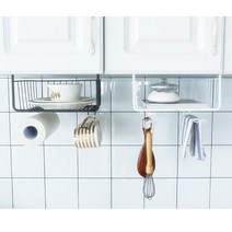 VH 다용도주방걸이식 행잉와이어 그릇 키친타월걸이 랩 쿠킹호일 주방정리, 멀티형 화이트