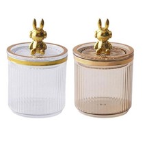 Royalways 2pcs 메이크업 패드 홀더 장식 방진 디스펜서 메이크업 면봉에 대 한 뚜껑 스토리지 박스와 휴대용 드레서 헤어, 스타일 E, 설명한대로, PP