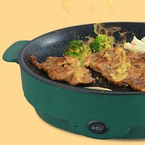 파니니그릴 토스트팬 크로플기계 220V 다기능 전기 프라이팬 붙지 않는 그릴 튀김 베이킹 로스트 팬 쿠, 02 green 26cm