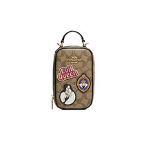 Coach Eva 시그니처 캔버스 폰 크로스바디 아이스 블루 멀티