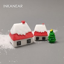 크리스 마스 장식 데코용품소품 트리꾸미기 메리 산타 클로스 테라리움 눈사람 홈 인형 미니어처 새해 상자, 17 house tree 3pcs