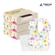 프로덕트랩 웨어리스 일회용 아기 턱받이 60매입, 하늘 코끼리