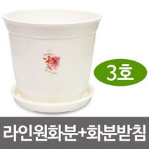 웰빙 라인원화분+화분받침(3호)원형화분 받침대 원예, 1개