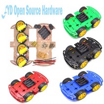 모터 스마트 로봇 자동차 섀시 전자 제조 DIY 키트 속도 인코더 배터리 케이스 4WD 4 륜 구동, 빨간