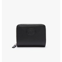 LACOSTE Small square zipped Croco Crew wallet in grained leather NF3805NL Black 000