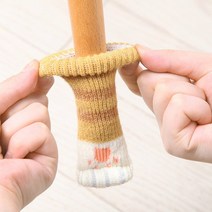 MOASO 고양이발 체어슈즈 4p 의자다리 긁힘 소음방지 커버 양말 발싸개 층간소음, 회색줄무늬