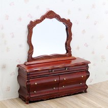 미니어쳐가구/T3267 유럽풍 화장대와거울/Mahogany