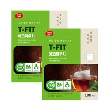 친환경 생분해 에코파우치 티필터 100매 II 찻잎우림망 인퓨저, 100매입X2팩