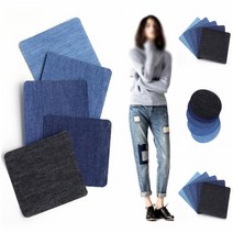 바지 리폼 패치 구멍 찢어진곳 부착 와펜 다림질 열로 붙이는 청바지 페치, 12.5x9.5cm사각2개다크블루