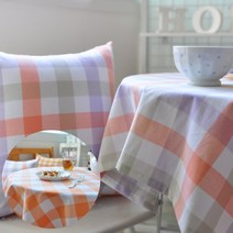 코튼캔디 체크 원단(면 100% 20수), 오렌지체크