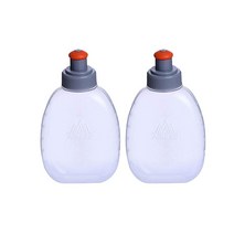 AONIJIE 스포츠 접이식 물병 BPA 프리 2개 + 교체용 빨대 뚜껑 - TPU 소프트 드링크 워터 주전자 플라스크 하이킹 자전거 달리기 등반용 땀흡수 1267307, 2pcs-170ML