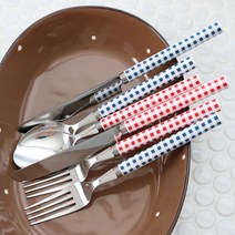 (일본) 타카쿠와 체크메이트 디너 커트러리 (2color), 레드, 디너 포크