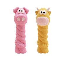 칼리 천연 라텍스 애견 강아지 장난감 크런치, 1개, 크런치카우