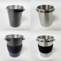 블랙 실버 스테인레스 도징컵 58mm 채널링방지 실리콘 말코닉 EK43, 블랙 + 실리콘패드 (+2000원)