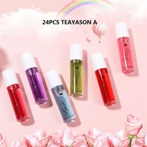 24 개/몫 과일 립 오일 모이스춰 라이징 밤 케어 오래 지속되는 플럼 퍼 뷰티 메이크업 컬러, [05] A 24pcs Color Random