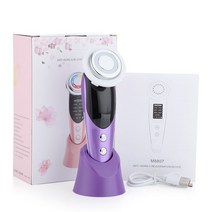 홈케어 피부마사지 리프팅7 in 1 RF EMS 고주파 얼굴 리프팅 Mesotherapy 마사지 얼굴 피부 젊 어 짐 강화, 02 보라색