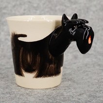 예쁜 특이한 머그잔 3D 입체 동물 세라믹 머그컵, 스코티시 테리어 중, 350