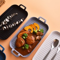 푸코 플레이트 직사각형 그릇 2개 SET, 푸코 플레이트 직사각형 2P ( 블랙 )