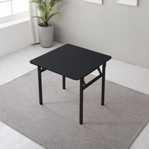 이반가구 1인~8인 접이식테이블 다용도 책상 절탁자 식탁 컴퓨터책상 입식책상 회의테이블 작업테이블 다용도 오피스 사무실 서재, 절탁자 800x800, 블랙(블랙테두리), 블랙다리
