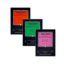 뉴아르쉬 수채화패드 1면제본 스케치북 300g 12매 26x36cm (옵션선택) 황목 중목 세목, 세목(WI1795098)