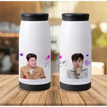 김호중 커스텀 포토 스텐 텀블러 효도선물용 소장용, 핑크