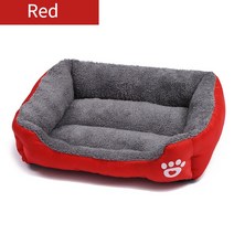 펫드라이룸 애견드라이룸 강아지 털 드라이 말리기 대형견을 위한 개 침대 여름 세탁 가능 고양이 매트 방수 매트리스 직사각형 애완 동물 쿠션 중형 대형견 또는 다중, 빨간+S 43x32cm