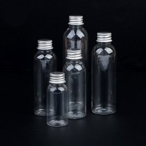 [FreeManner] 알루미늄 트위스트 캡 소형 액체 용기 투명 공병 패트병 5종 35ml 45ml 65ml 85ml 125ml 택1 10개 투명플라스틱병 보관용기, 45ml 10개, 1개