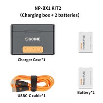 유튜브스튜디오 촬영장비 키트 세트 조명 카메라 마이크 방송 장비 zgcine np-bx1 카메라 배터리 충전 케이스 5200mah 소니 카메라 zv1 rx100 hx50 m5 m6, np-bx1 키트2