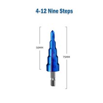 저렴한 Step Drill Bit Straight/Spiral Groove 1/4'' Hex Shank Hole Opener For Deburring Chamf, 01 4 12mm Straight