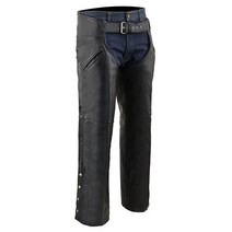 Milwaukee Leather Chaps 남성용 블랙 가죽 슬래시 포켓 - 스냅 아웃 보온 안감 오토바이 라이더 챕 - SH1103-2XL, X-Small