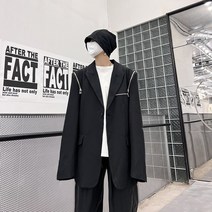 ins 지퍼백 캐주얼 빅패드 슈트 J198