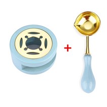 1/2PCS 레트로 왁스 인감 세트 래커 스토브 나무 손잡이 스푼 용광로 히터 비드 스틱 냄비, 07 Light Blue