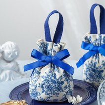 20/10/5 조각 새로운 크리 에이 티브 인쇄 사탕 가방 웨딩 사탕 가방 용품 번들 휴대용 작은 선물 쇼핑 포장 가방, 파란색, 10
