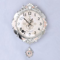 꾸미아트 벨레자 로얄 무소음 추 벽시계-은색