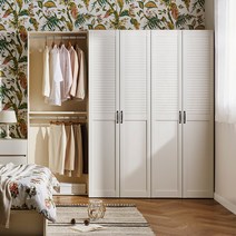 한샘 샘베딩 세이지 옷장세트 160cm(높이216cm) 행거형 2종, 화이트