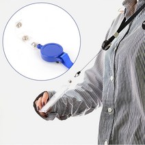 socean 후크&투명 똑딱이 고정 늘어나는 사원증 릴 스트랩 단말기 출입증 목걸이 이름표 고정 홀더 직원 이름표 걸, 검정