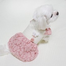 도기코디 꽃누빔 원피스 한복 강아지옷 고양이옷, 핑크