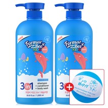 포멀비 마이키즈 3in1 복숭아향 바스앤샴푸 올인원 클렌저, 2개, 1000ml