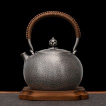 고급스러운 가정용 핸드메이드 99.9% 순은 주전자 은다관 은 다도 다기 차 티팟 은탕관, 600ml, 단일사이즈