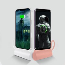 [엠피가드] 원통형 도킹 보조배터리 2way 5000mAh, 화이트