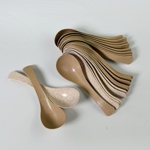 디저트 티스푼 티포크 커틀러리 왕겨 분해성 기 일회용 국자 두꺼운 플라스틱국자 디저트국자 테이크아웃 죽국자 개별포장, 15cm화이트麦秸秆 독립1000개