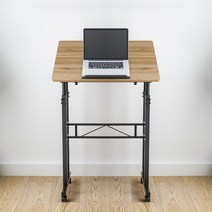 스티브데스크9 높이각도조절 테이블 서서 원룸 보조 컴퓨터 책상, 60X50(쿠키)