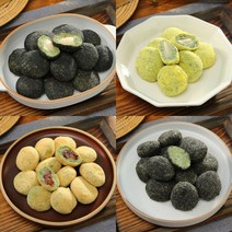 고수록 4종 떡세트 100개(검정깨두텁떡+콩고물찹쌀떡+생모시두텁떡+검정깨 인절미)), 1세트