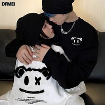 발렌타인데이 선물 달라 커플룩 곰돌이 맨투맨 라운드 가을 겨울 후드코트 남 미니멀룩
